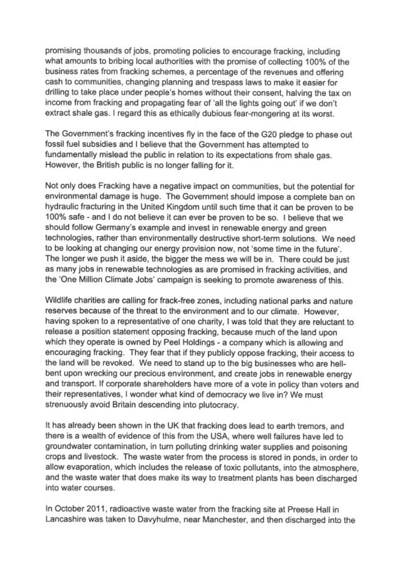 Letter to Energy Minister page 2