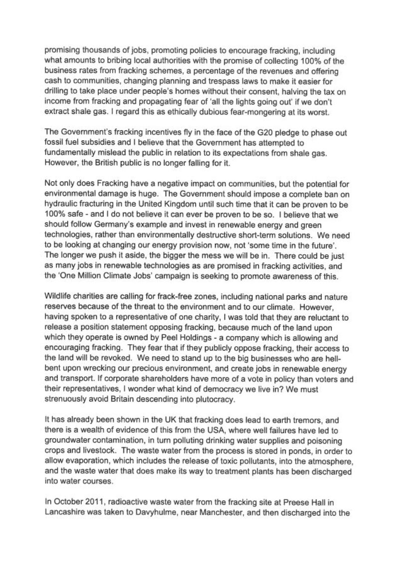 Letter to Energy Minister page 2