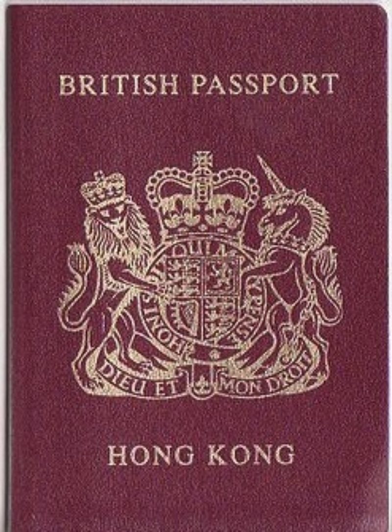A Picture of a British Hong Kong Passport