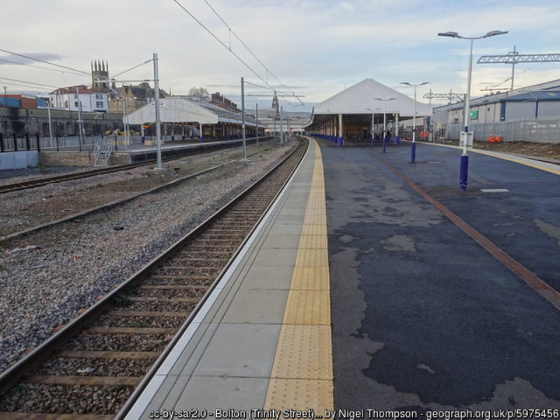 Picture of Bolton Trinity Street Rail Station - Photograph Credit to Nigel Thompson 