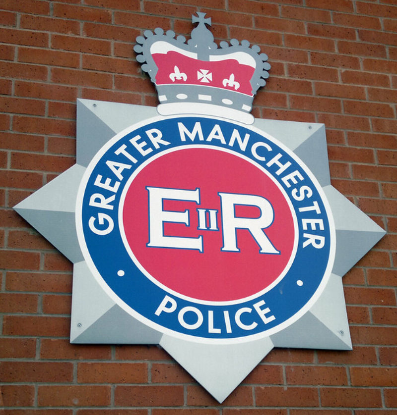 Insignia of the Greater Manchester Police. Photo by <a href="https://www.flickr.com/photos/jza84/7248328100" rel="noopener" target="_blank">The Laird of Oldham <a href="https://creativecommons.org/licenses/by/2.0/" rel="noopener" target="_blank">(license)</a>