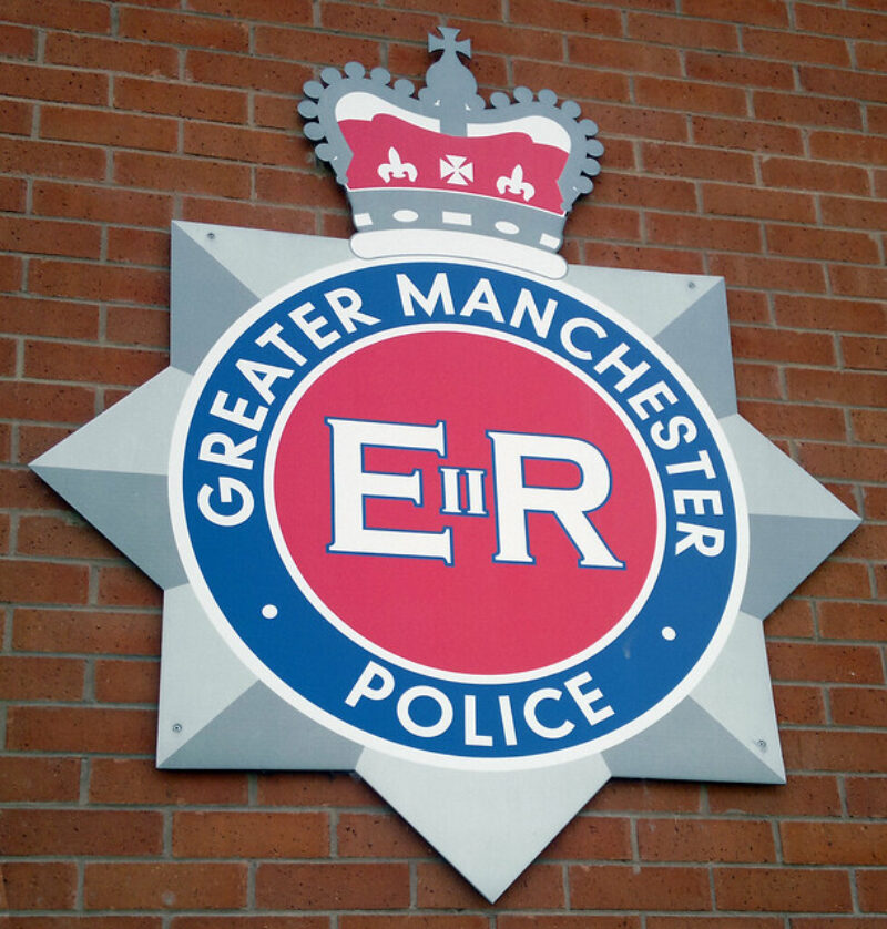 Insignia of the Greater Manchester Police. Photo by <a href="https://www.flickr.com/photos/jza84/7248328100" rel="noopener" target="_blank">The Laird of Oldham <a href="https://creativecommons.org/licenses/by/2.0/" rel="noopener" target="_blank">(license)</a>