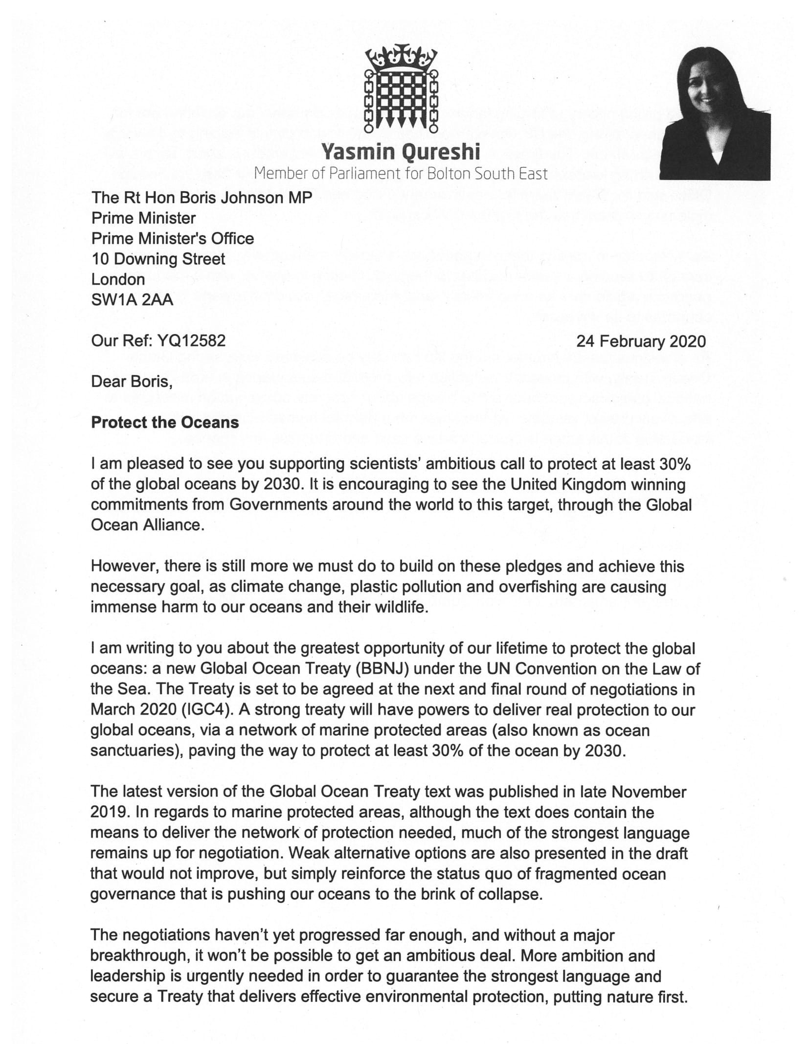 Letter to Boris Johnson page1