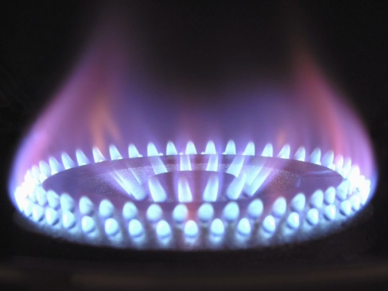 Photograph of a lit gas ring