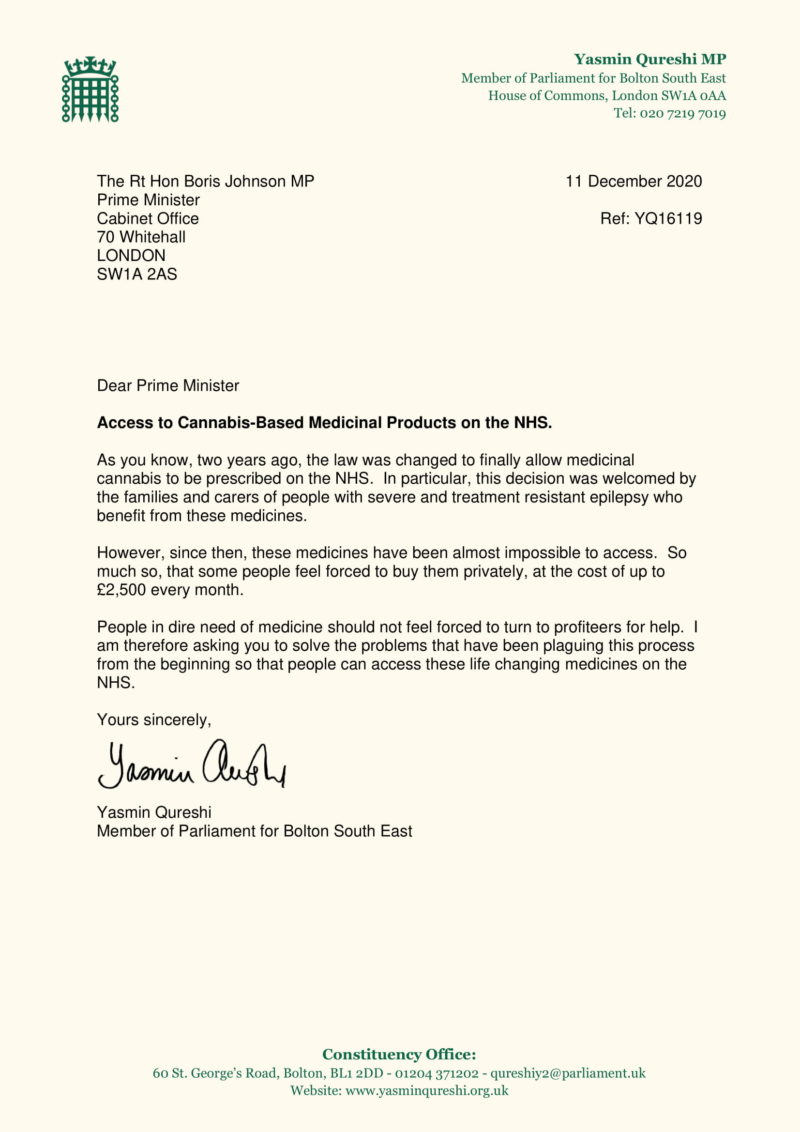 Letter to Boris Johnson.