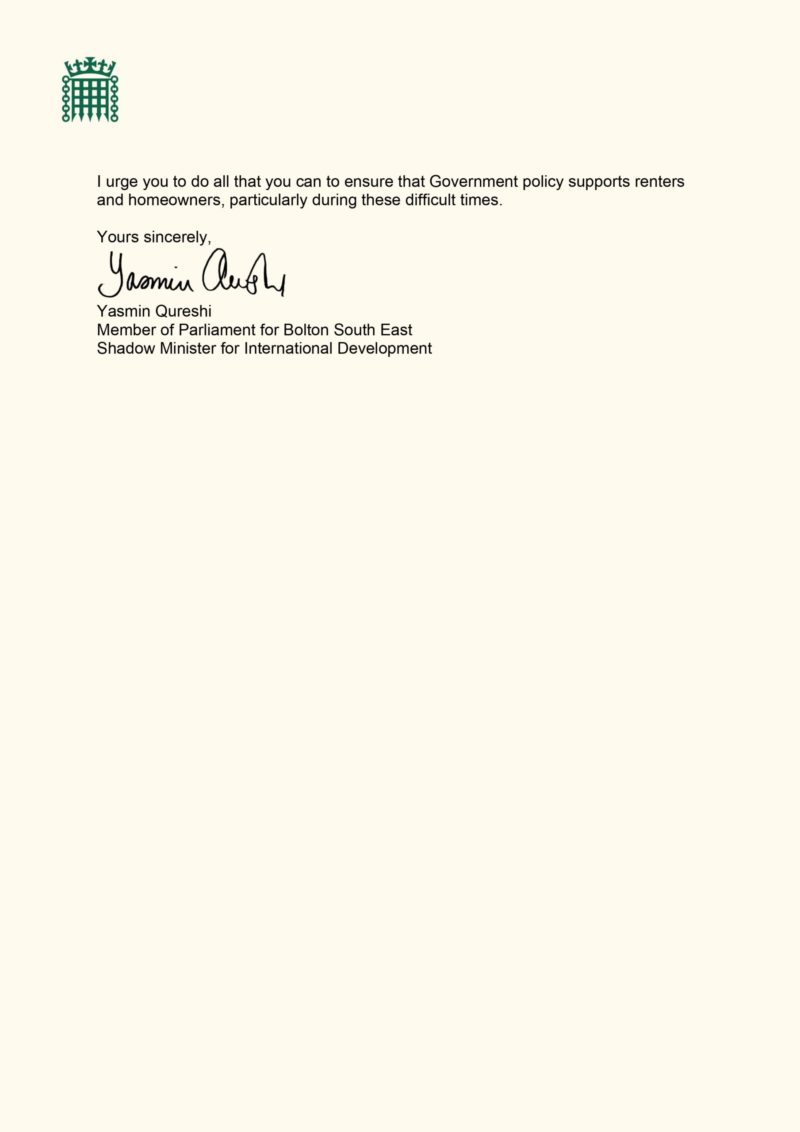 Letter to the housing minister, page 2