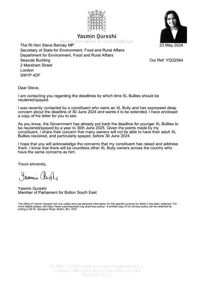 Letter to Steve Barclay