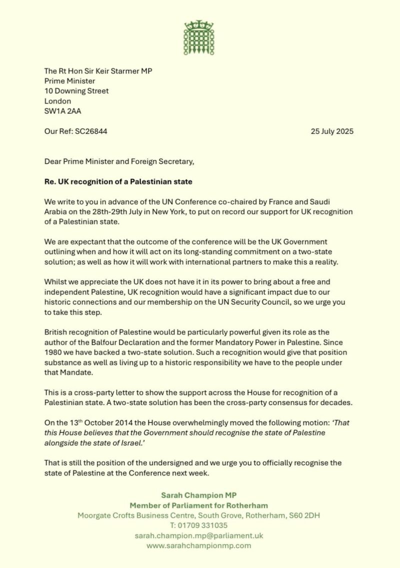 Joint letter to Keir Starmer.