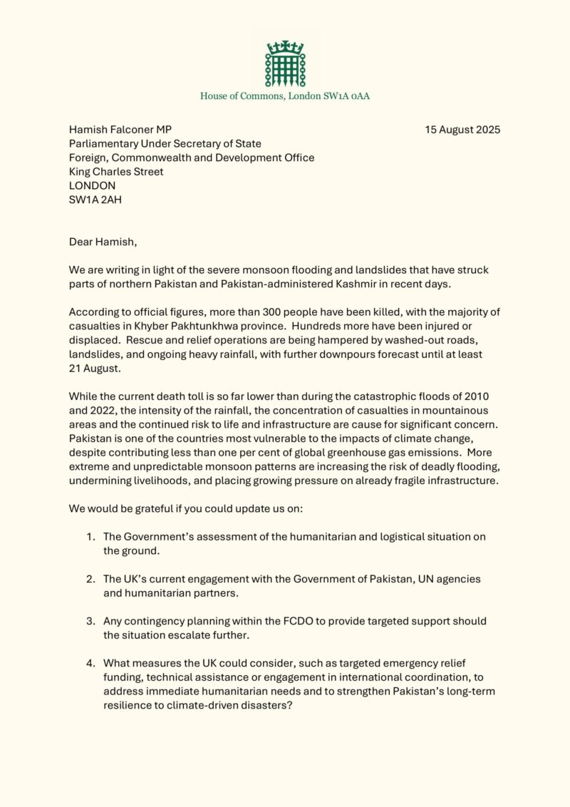 Letter to the FCDO page 1