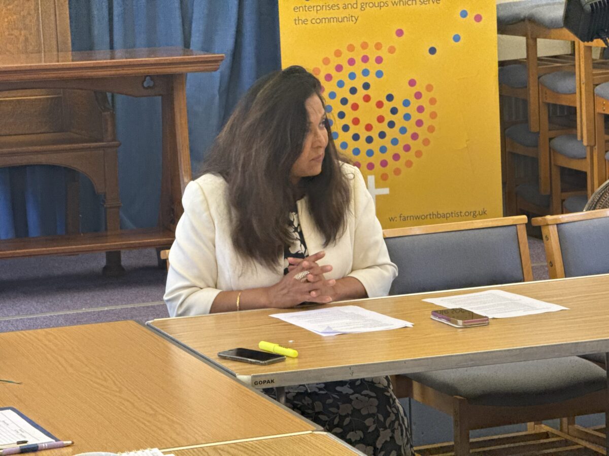 Yasmin speaking to parents at the SEND roundtable in August