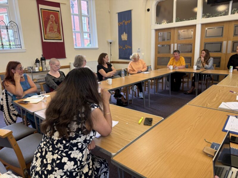 Yasmin speaking to parents at the SEND roundtable in August