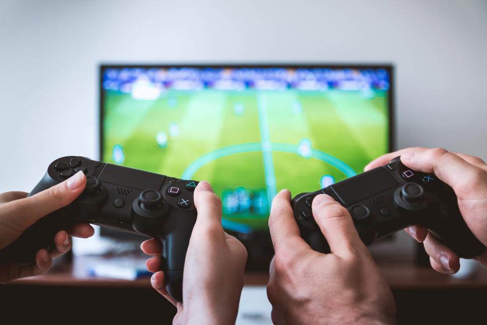 People playing on a Playstation